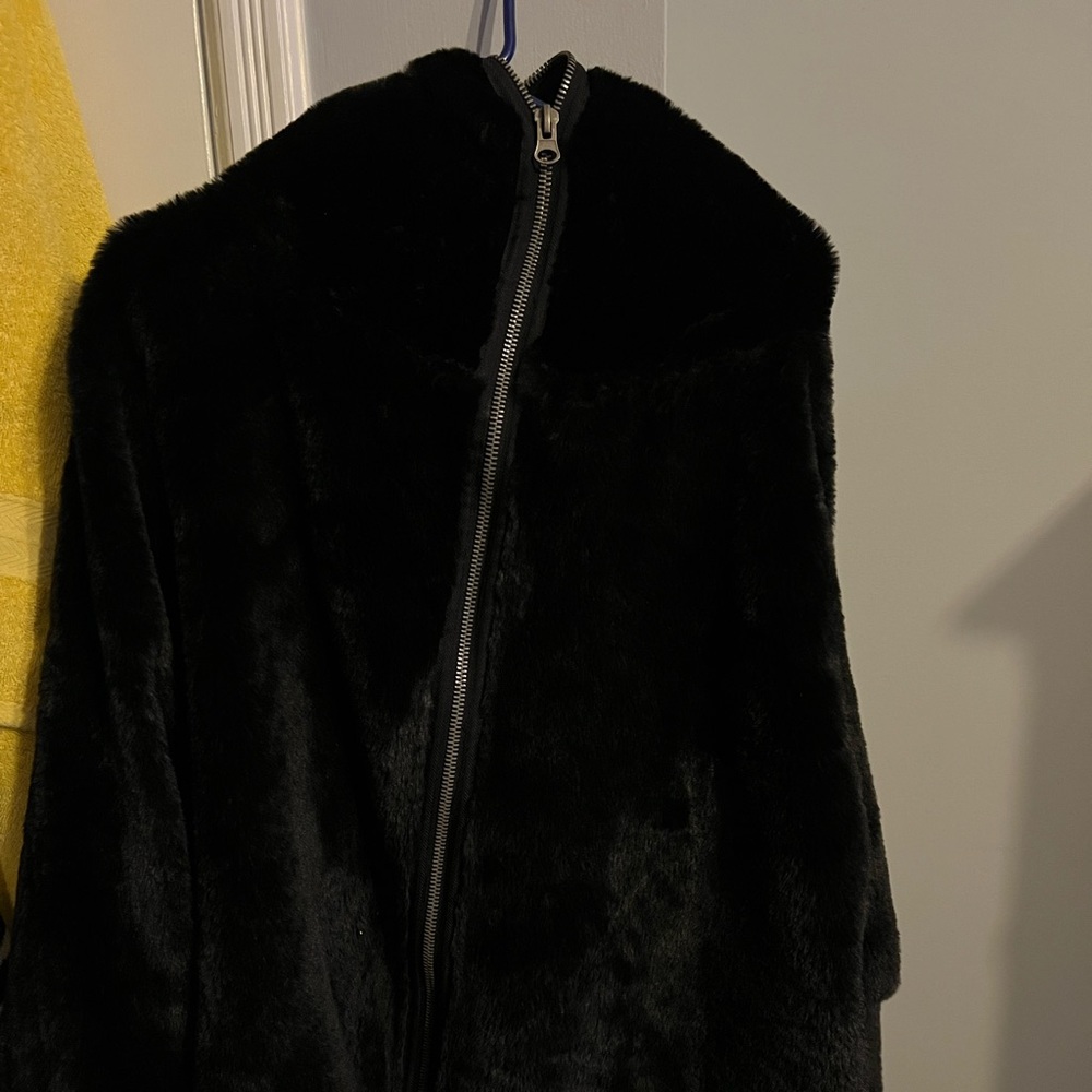 Oversized full zip long freepeople jacket with hood